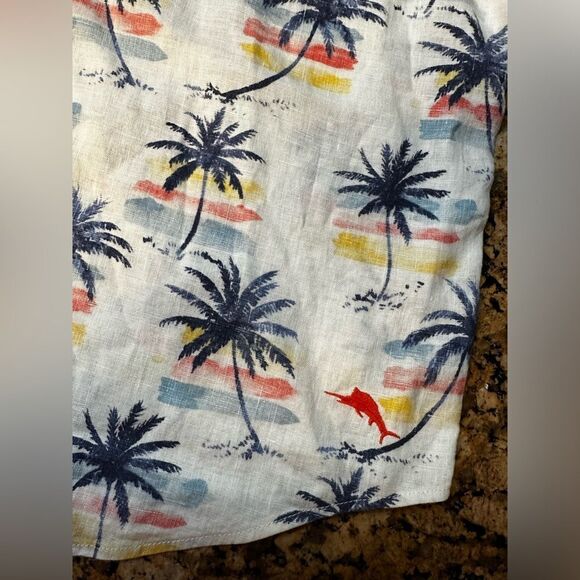Tommy Bahama Sunset Palm Camp 109% Linen Short Sleeve Button‎ Down Shirt sz XXL - Picture 6 of 6